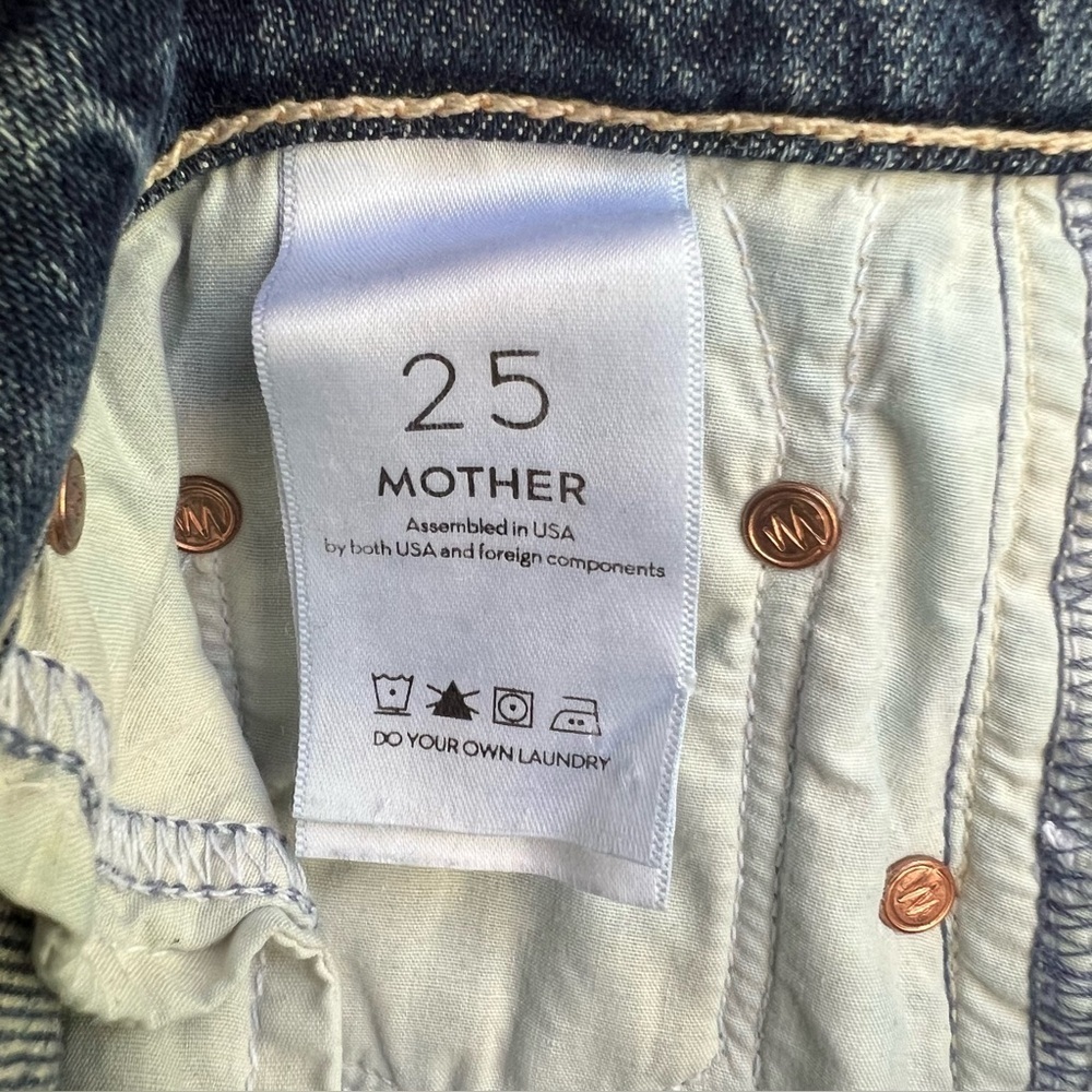 MOTHER The Sinner Jeans Ice Cream, You Scream Size 25 Distressed Mid-Rise Denim - Picture 9 of 15